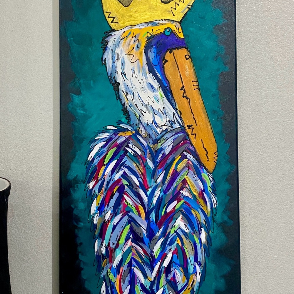 Colorful Pelican Art Painting